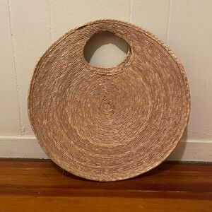Oaxacan Round Woven Straw Tote Bag
